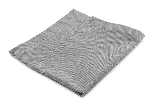 One Grey Kitchen Napkin Isolated White — Stockfoto