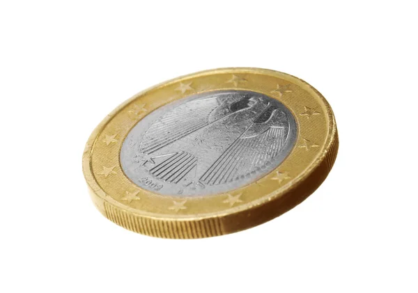 Bella Moneta Euro Con Aquila Sfondo Bianco — Foto Stock