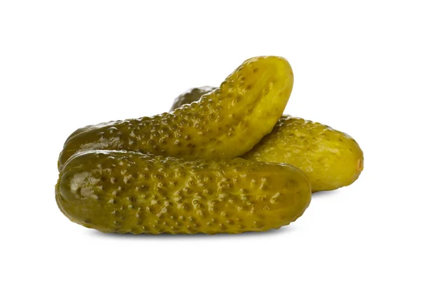 Tasty Crunchy Pickled Cucumbers White Background — Zdjęcie stockowe