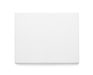 Blank canvas isolated on white, top view. Space for design