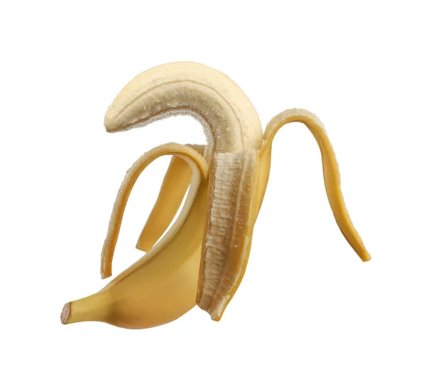 Μπανάνα Που Συμβολίζει Ανδρικό Σεξουαλικό Όργανο Λευκό Φόντο Πρόβλημα Δυναμικού — Φωτογραφία Αρχείου
