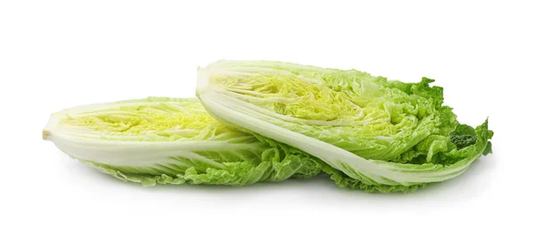 Cut Fresh Ripe Chinese Cabbages White Background — Fotografia de Stock
