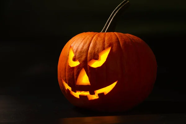 Calabaza Aterradora Jack Lantern Oscuridad Decoración Halloween — Foto de Stock