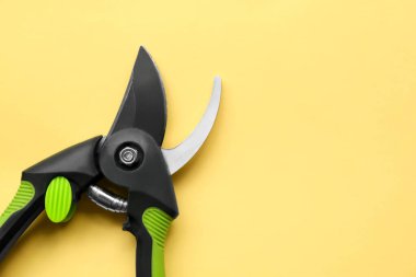 Açık sarı arka plan, üst manzara. Metin için boşluk