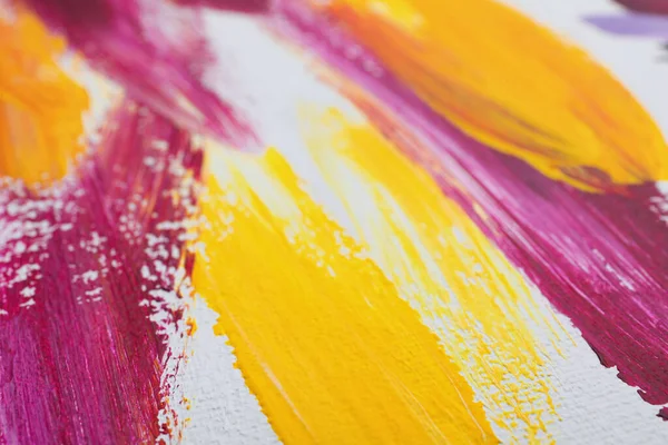 Strokes Colorful Oil Paints White Canvas Closeup — Stock Photo, Image