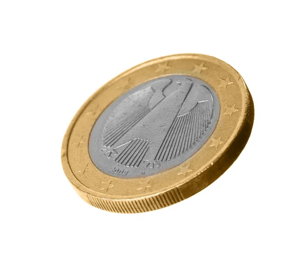 Красивая Монета Евро Орлом Белом Фоне — стоковое фото