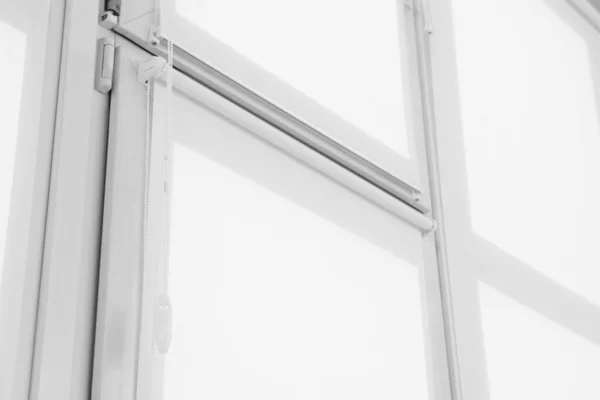 Window Closed White Roller Blinds Indoors —  Fotos de Stock
