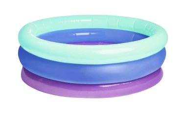 Beyaz arkaplanda renkli şişme havuz