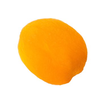 Beyazın üzerinde izole edilmiş lezzetli bir kayısı. Kurutulmuş meyve