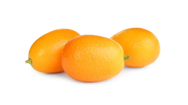 Fresh Ripe Kumquats White Background Exotic Fruit — Stock Photo, Image