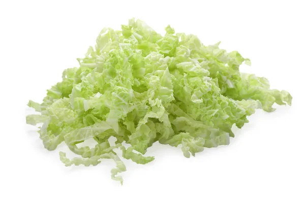 Pile Chopped Chinese Cabbage White Background — Stockfoto