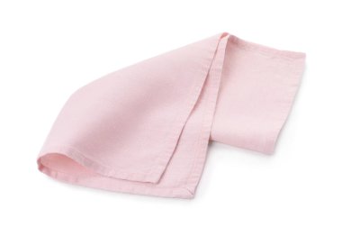 Beyaz arka plan üzerinde tablo ayarı için kumaş peçete