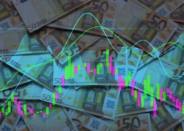 Konzept Der Anleihen Viele Euro Banknoten Als Hintergrund Draufsicht — Stockfoto