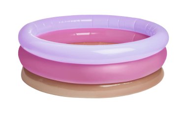 Beyaz arkaplanda renkli şişme havuz