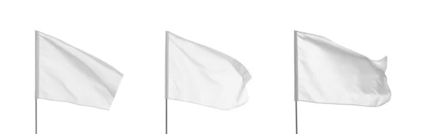 Σετ Κενές Σημαίες Λευκό Φόντο Σχεδιασμός Banner — Φωτογραφία Αρχείου