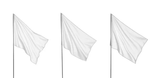 Σετ Κενές Σημαίες Λευκό Φόντο Σχεδιασμός Banner — Φωτογραφία Αρχείου