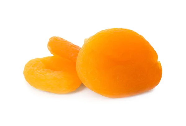 Abricots Savoureux Sur Fond Blanc Fruits Secs — Photo