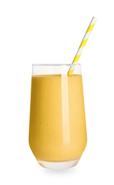 Lekkere Organische Smoothie Glas Geïsoleerd Wit — Stockfoto