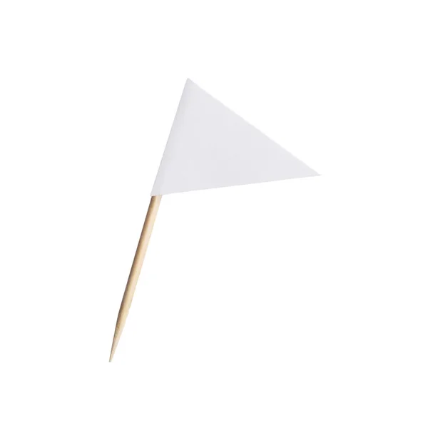 Jedna Malá Papírová Vlajka Izolovaná Bílém — Stock fotografie