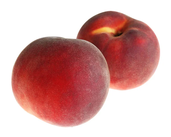 Delicious Ripe Juicy Peaches Isolated White — Stock Photo, Image