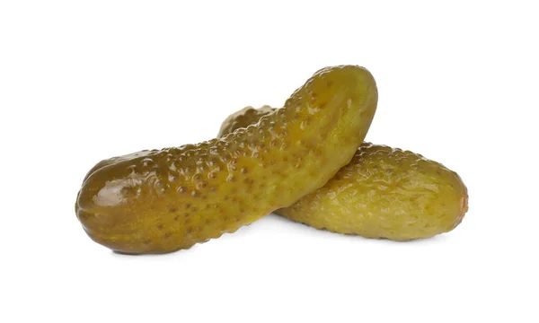 Tasty Crunchy Pickled Cucumbers White Background — Foto de Stock