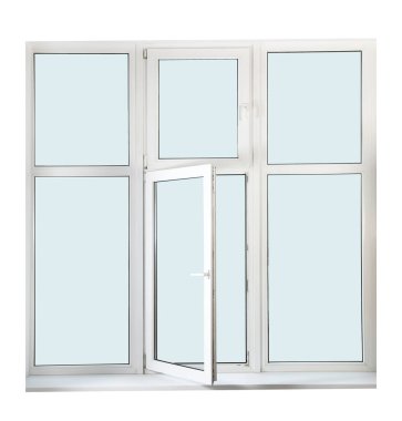Modern stil büyük pencere beyaz üzerinde izole