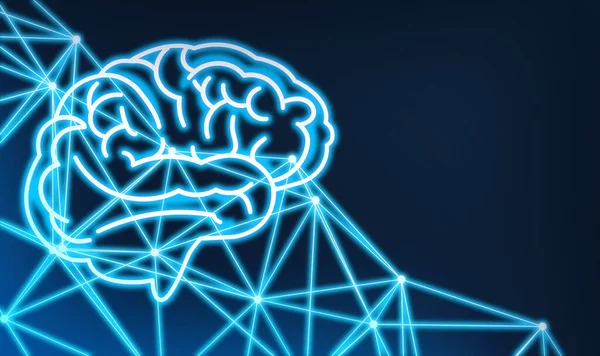 Ілюстрація Людського Мозку Кольоровому Фоні — стокове фото