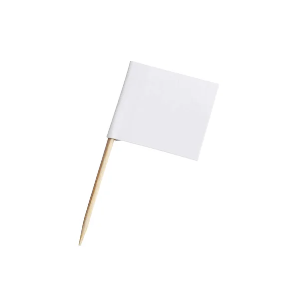 Μια Μικρή Χάρτινη Σημαία Απομονωμένη Στο Λευκό — Φωτογραφία Αρχείου