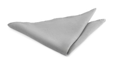 One grey kitchen napkin isolated on white