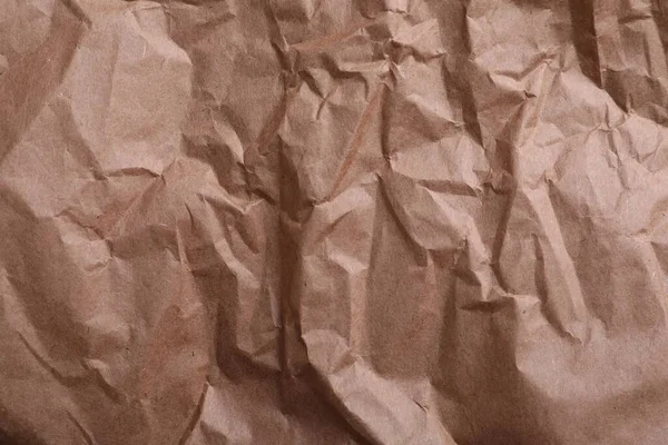 しわのあるクラフト紙の袋の質感を背景として クローズアップ — ストック写真