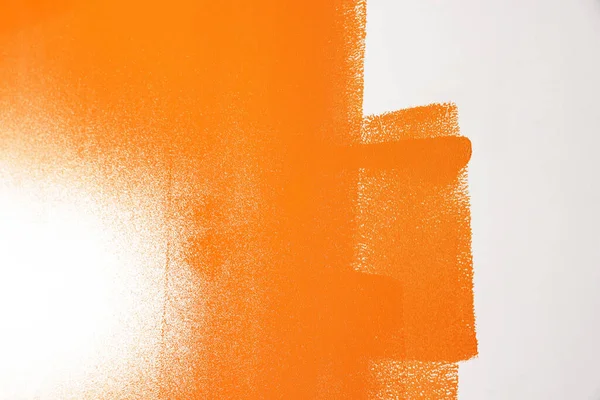 Wand Mit Orangefarbenem Farbstoff Bemalt Nahaufnahme — Stockfoto