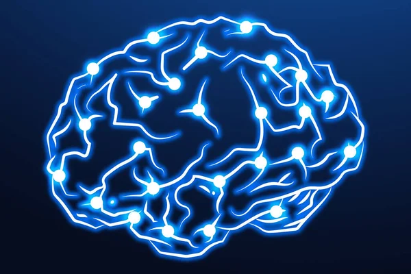 Ілюстрація Людського Мозку Кольоровому Фоні — стокове фото