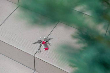 Anahtarlar dışarıdaki merdiven döşemelerinde. Kayıp eşya bürosu