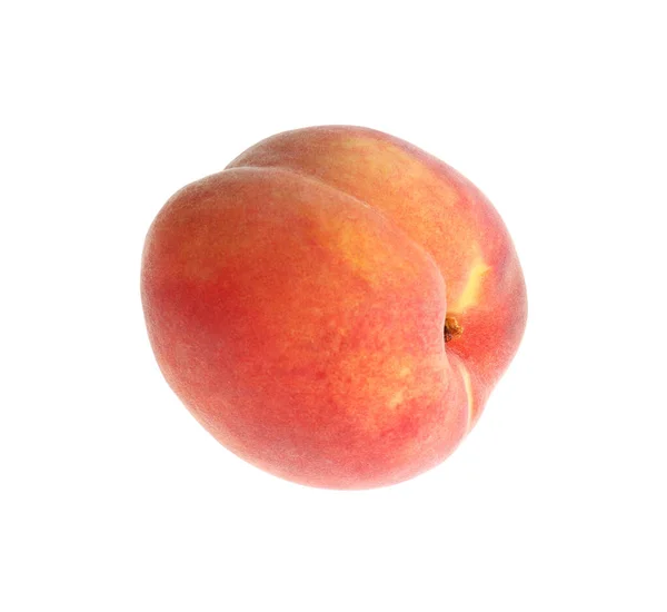 Köstliche Reife Saftige Pfirsich Isoliert Auf Weiß — Stockfoto