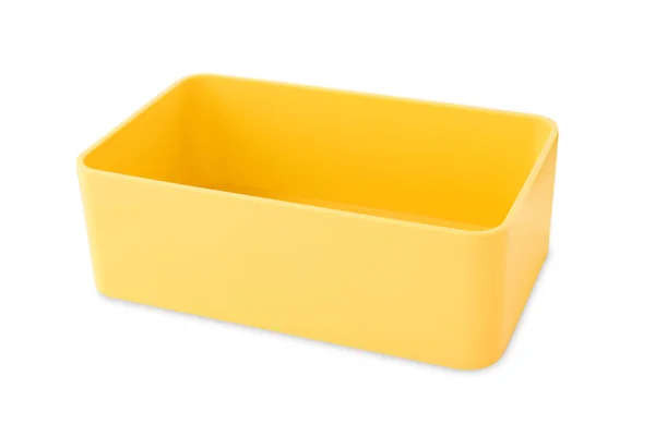 Gelbe Lunchbox Isoliert Auf Weiß Schulessen — Stockfoto