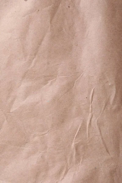 Texture Wrinkled Kraft Paper Bag Background Closeup — Stock Photo, Image