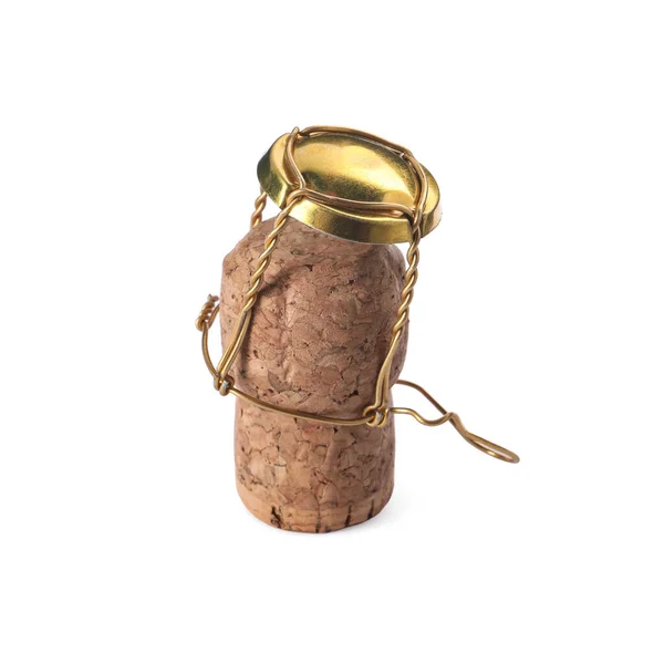 Cork Sparkling Wine Muselet Cap Isolated White —  Fotos de Stock