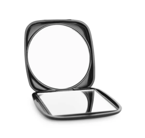 Beyaz Üzerine Izole Edilmiş Şık Kozmetik Cep Aynası — Stok fotoğraf