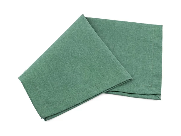 Green Cloth Kitchen Napkin Isolated White — Stok fotoğraf