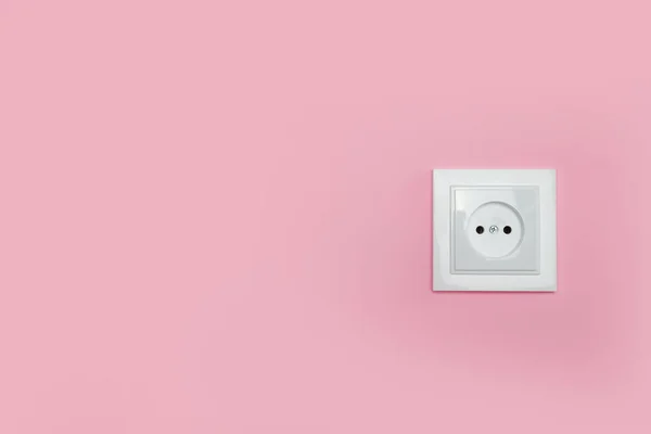 Power Socket Pink Wall Space Text Electrical Supply — Φωτογραφία Αρχείου
