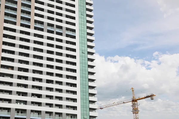 Construction Site Tower Crane Unfinished Building — ストック写真