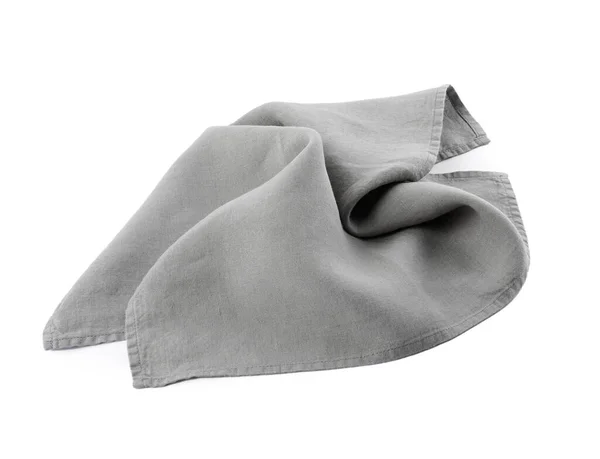 Serviette Cuisine Tissu Gris Isolé Sur Blanc — Photo