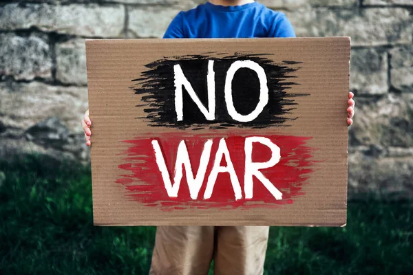 맞서는 전쟁없는 전쟁이라는 포스터를 — 스톡 사진