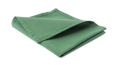 Yeni temiz yeşil peçete beyaza izole edilmiş.