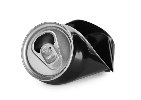 白色に分離されたリングで黒つぶれた缶 — ストック写真