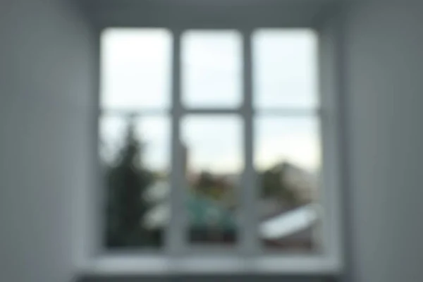 Розмитий Вид Вікно Порожній Відремонтованій Кімнаті — стокове фото