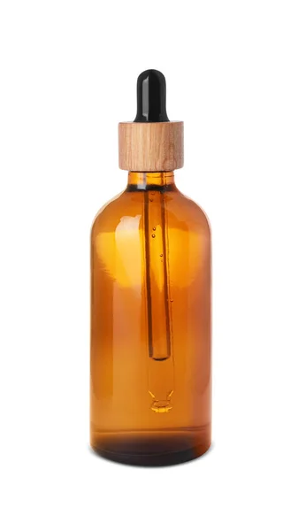 Flaska Eterisk Olja Isolerad Vit — Stockfoto