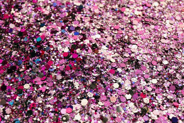 Shiny bright pink glitter as background, closeup