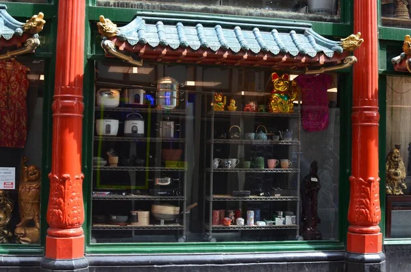 Amsterdam Netherlands July 2022 Beautiful Facade Shop Chinatown View Outdoors — Stock Photo, Image