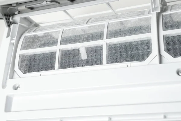 Closeup view of air conditioner as background. Modern technology